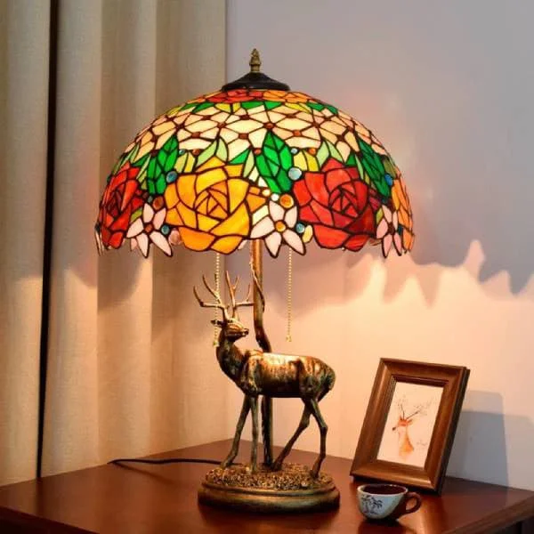 wooden table lamps with natural grain for a warm and organic feelwooden table lamps with natural grain for a warm and organic feelTable Lamp Victorian Tiffany Stained Glass Resin Deer Statue