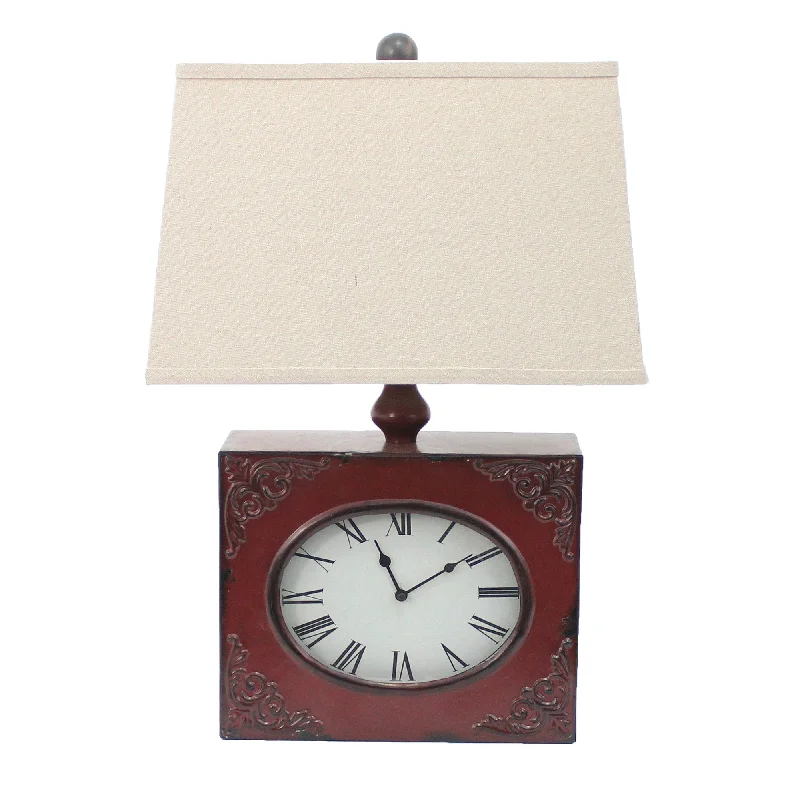 fabric table lamps with a linen shade for a relaxed and breathable lookfabric table lamps with a linen shade for a relaxed and breathable lookScreen Gems Table Lamp With Clock - Set of 2