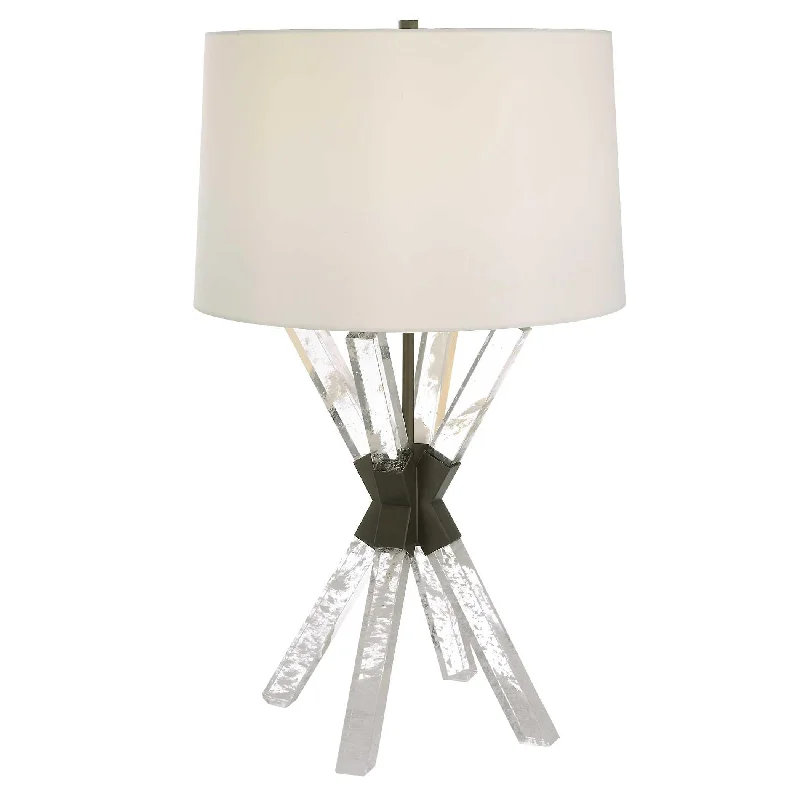 wooden table lamps with natural grain for a warm and organic feelwooden table lamps with natural grain for a warm and organic feelBlack Label Double Cross Table Lamp - Manmade Quartz