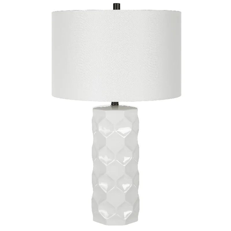 rustic farmhouse table lamps for cozy kitchensrustic farmhouse table lamps for cozy kitchensUttermost Honeycomb White Table Lamp