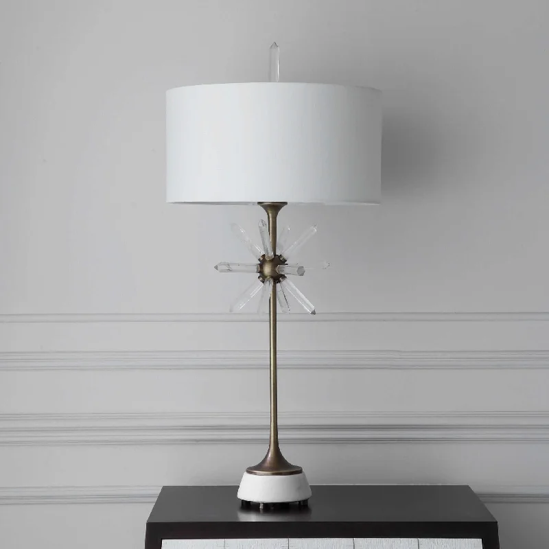 crystal table lamps with dazzling prisms for a glamorous effectcrystal table lamps with dazzling prisms for a glamorous effectBlack Label Star Quartz Table Lamp - Antique Brass