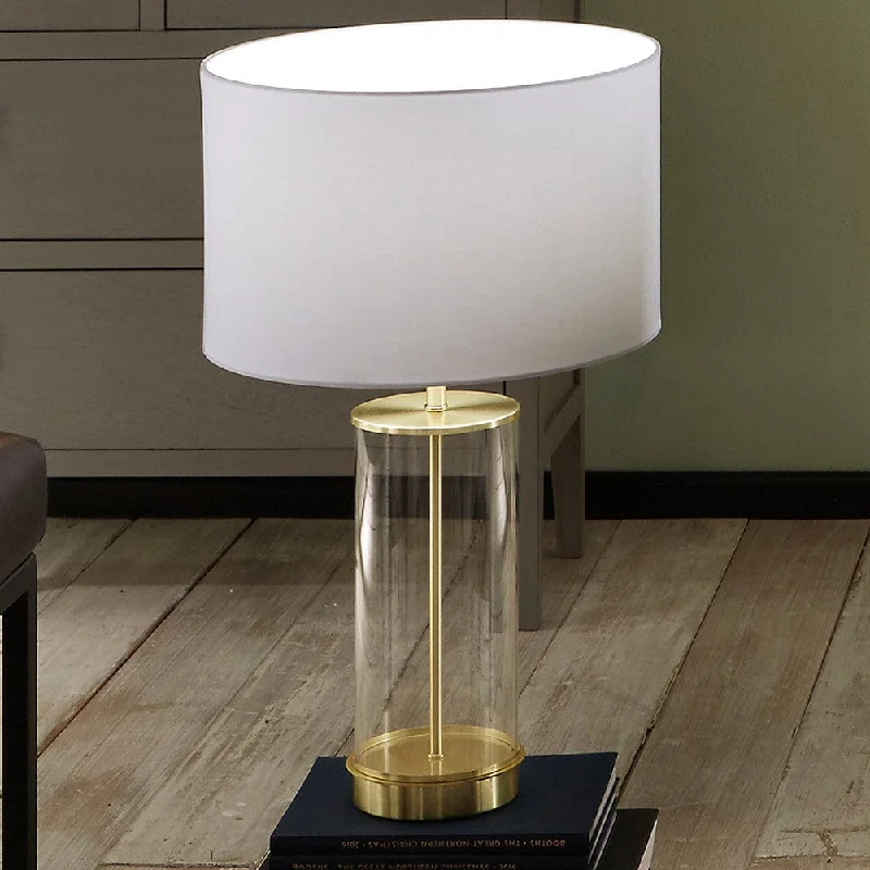 gothic style table lamps with dark finishes for a mysterious lookgothic style table lamps with dark finishes for a mysterious lookWestwood Clear Glass and Champagne Metal Table Lamp with Harry 35cm Ivory Poly Cotton Cylinder Drum Shade