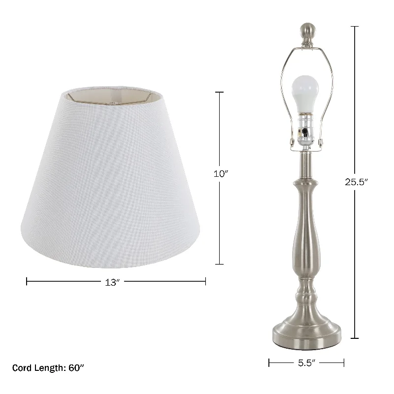 glass table lamps with a frosted surface for soft light diffusionglass table lamps with a frosted surface for soft light diffusionWindsor Home Set of 2 Brushed Steel Table Lamps - Set of 2